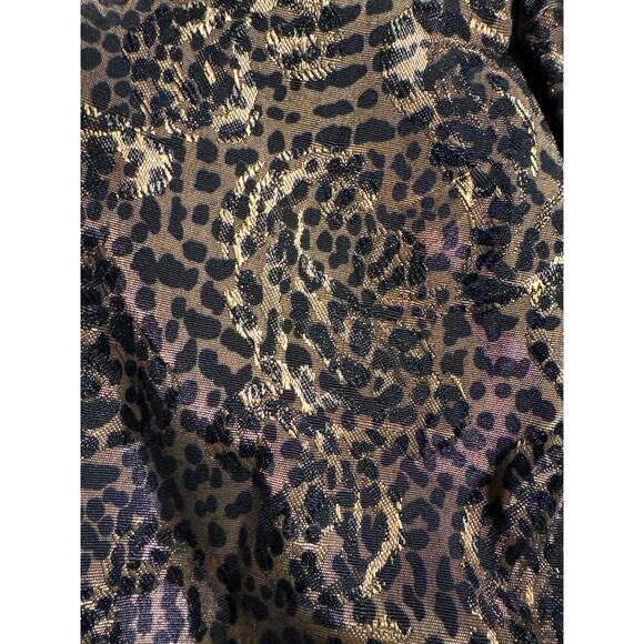 L.W. Wardy Leopard Jacquard Satin Smoking Jacket XS Made in USA - Picture 14 of 17